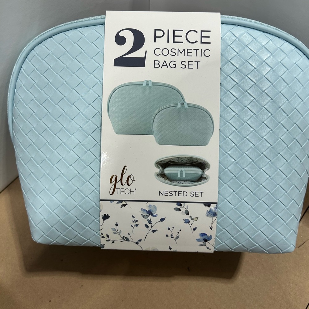 Glotech Cosmetic Bags  2 piece  Set New light blue